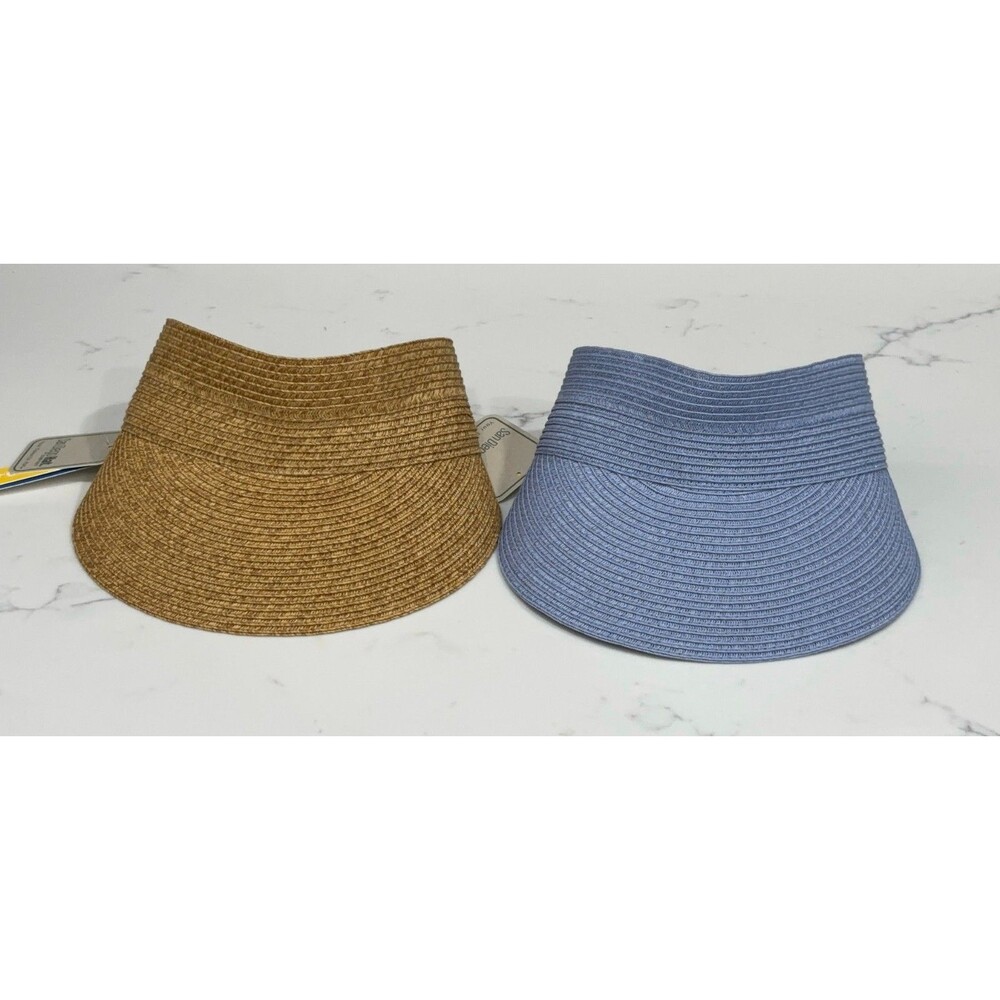 Stylish Brown and Blue Women's Visor Hat Set UPF 50+